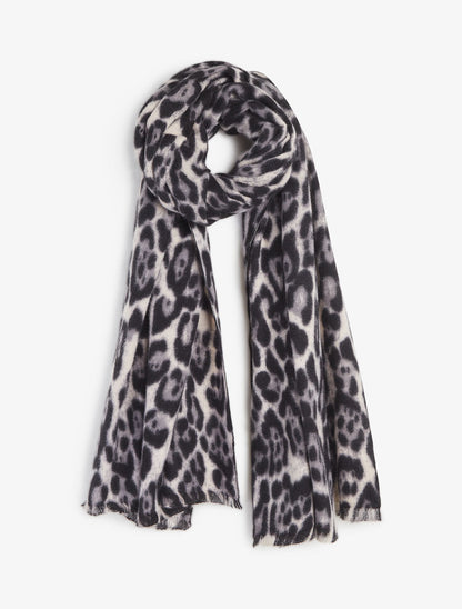 Echarpe moucheté léopard - Gris - 4