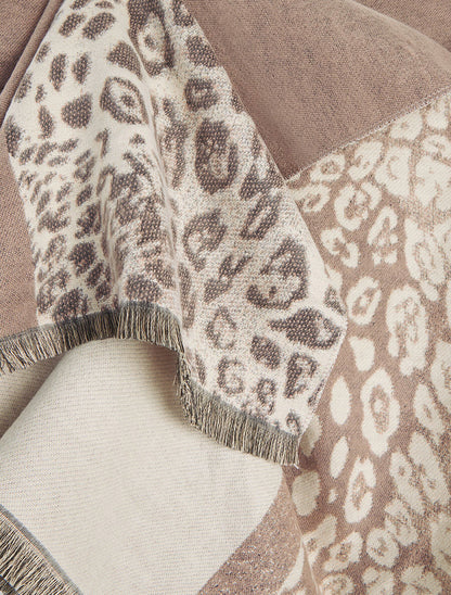 Echarpe à bandes léopard - Taupe - 3