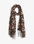 Foulard épais imprimé léopard et cœurs nacrés - Beige - 1