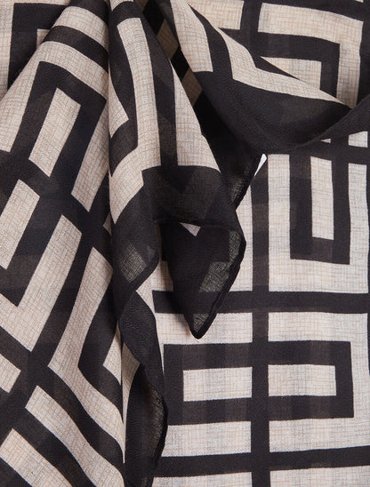 Foulard imprimé géométrique - Noir - 3