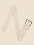 Ceinture élastiquée à boucle carrée - Beige - 1