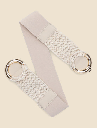 Ceinture macramé à double boucles - Beige - 1