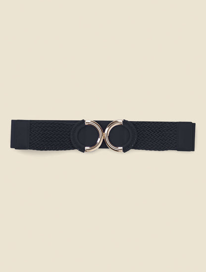 Ceinture macramé à double boucles - Noir - 2