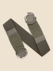Ceinture macramé à double boucles - Kaki - 3