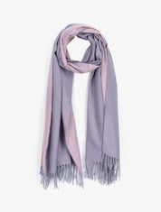 Echarpe bicolore à franges - Lilas - 4