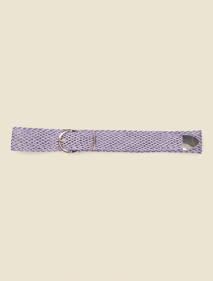 Ceinture tressée à boucle métallique - Violet - 2