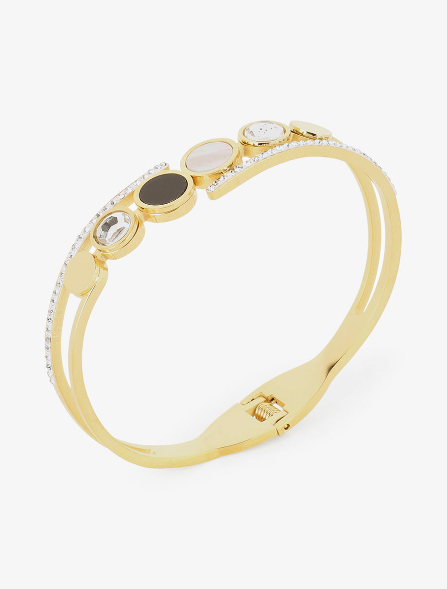 Jonc fantaisie à strass - Or - 2