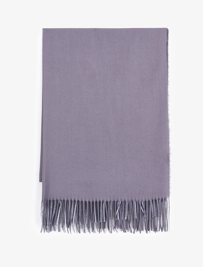 Echarpe bicolore à franges - Gris - 2