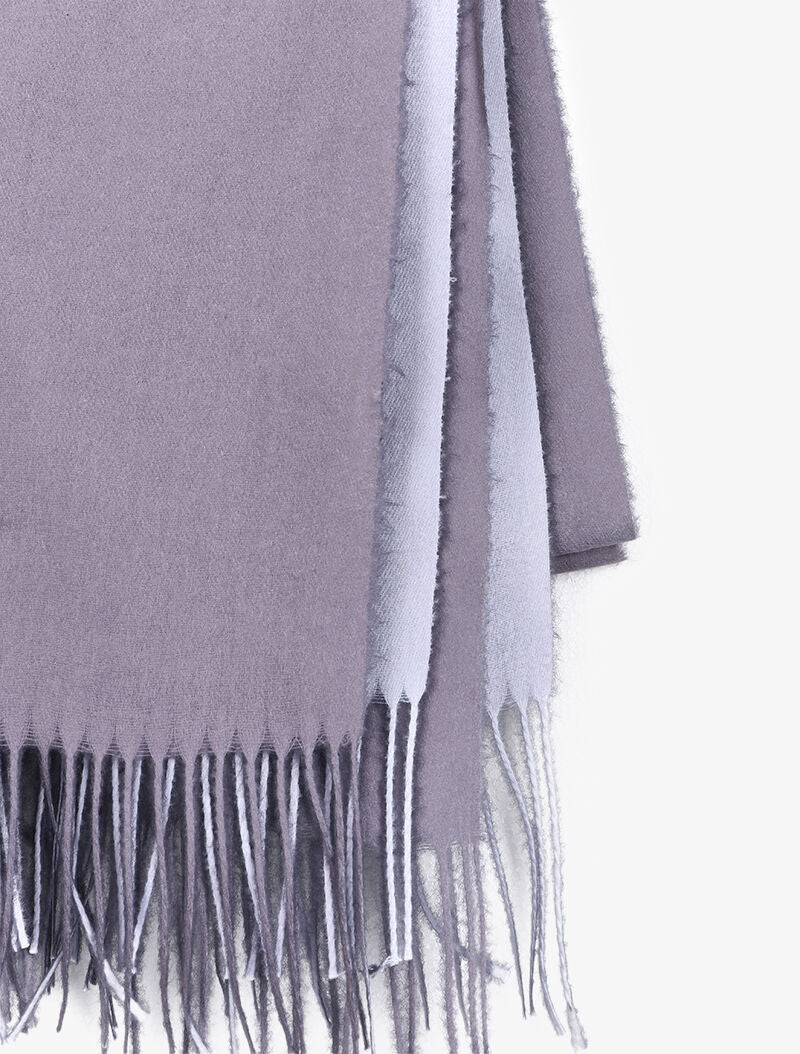 Echarpe bicolore à franges - Gris - 3