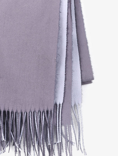 Echarpe bicolore à franges - Gris - 3