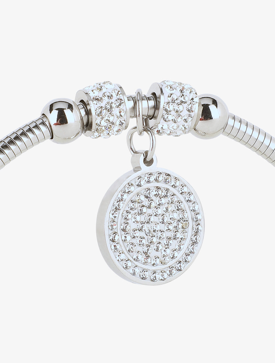 Jonc à clip rond orné de zircons - Argent - 3