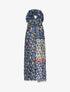 Foulard à imprimé tulipes graphiques irisées - Bleu - 1