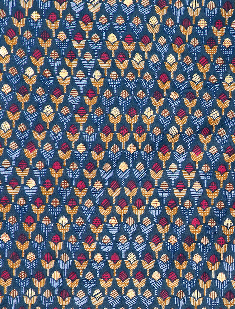 Foulard à imprimé tulipes graphiques irisées - Bleu - 2