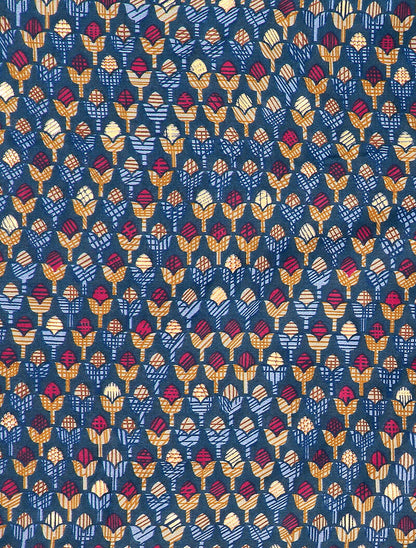 Foulard à imprimé tulipes graphiques irisées - Bleu - 2