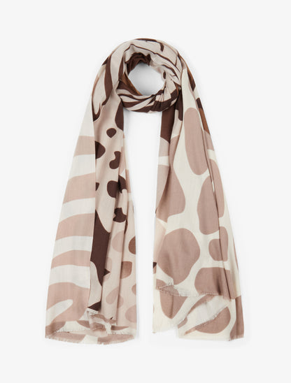 Foulard à imprimé abstrait - Beige - 1