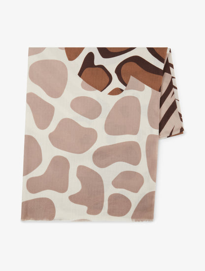 Foulard à imprimé abstrait - Beige - 2