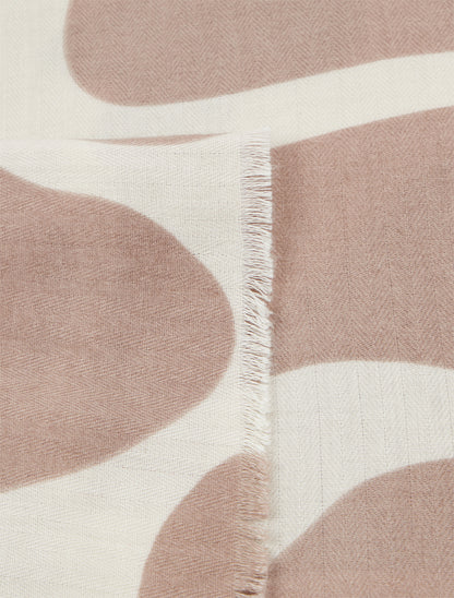 Foulard à imprimé abstrait - Beige - 3