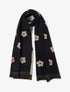 Echarpe à motif fleurs - Noir - 1