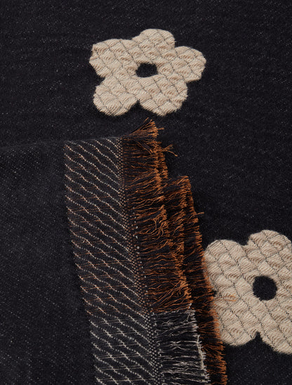 Echarpe à motif fleurs - Noir - 3