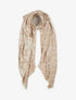 Foulard imprimé léopard irisé à bords effilochés - Beige - 1