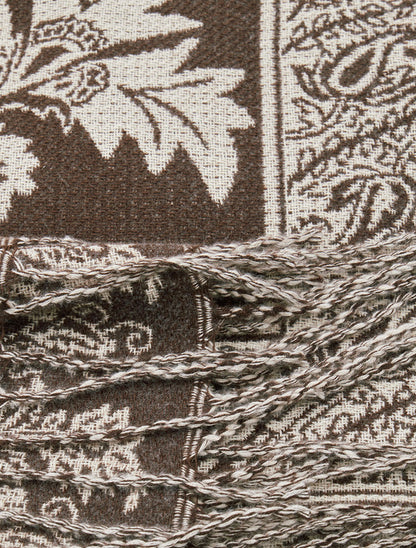 Foulard imprimé cachemire à frange - Marron - 3