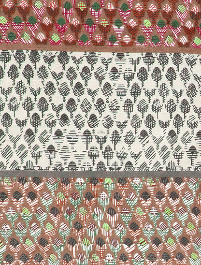 Foulard à imprimé tulipes graphiques irisées - Taupe - 2