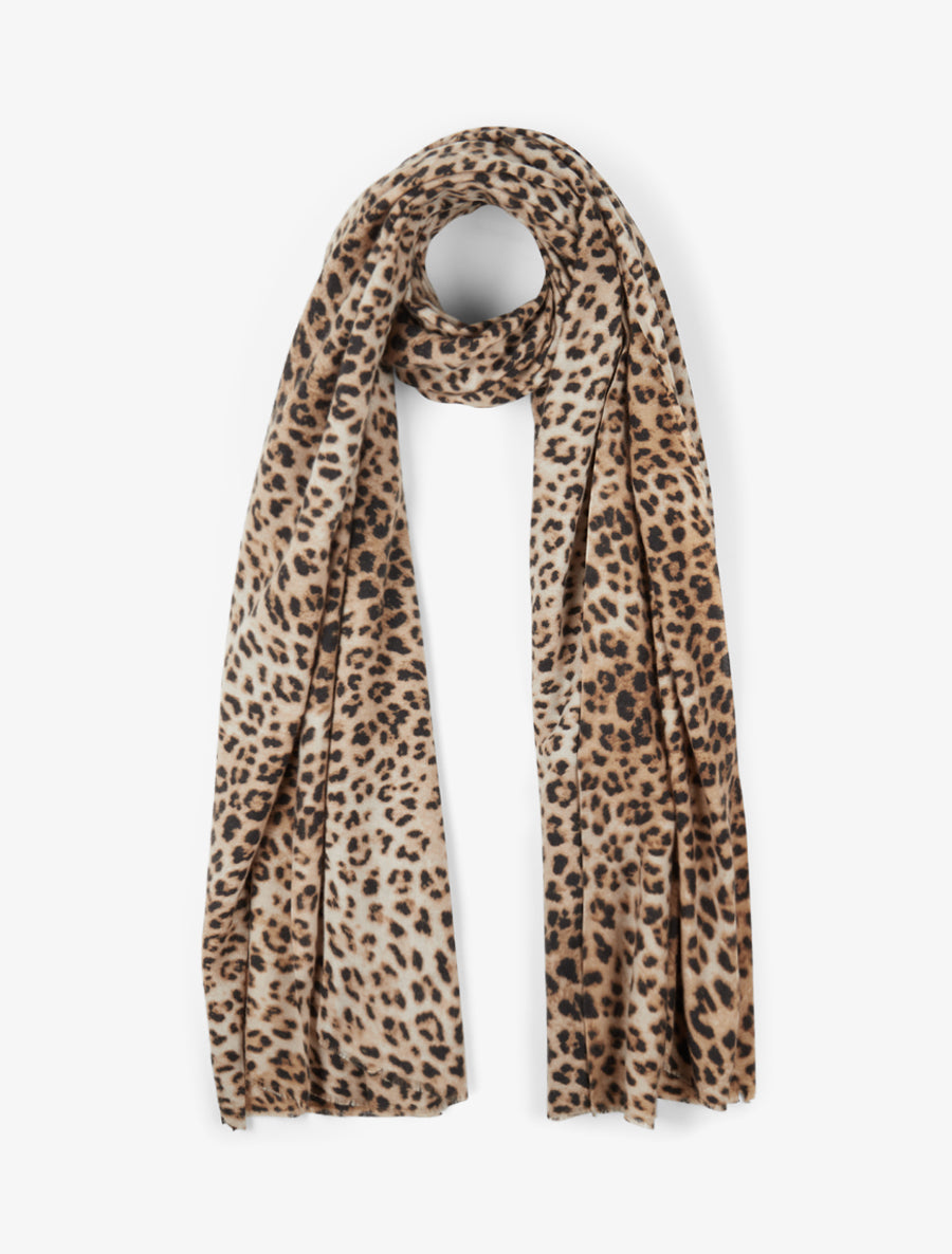 Foulard imprimé léopard - Camel - 1