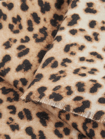 Foulard imprimé léopard - Camel - 3