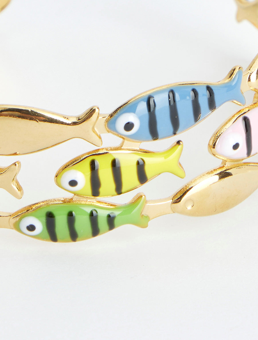 Jonc motif poissons - Or - 3