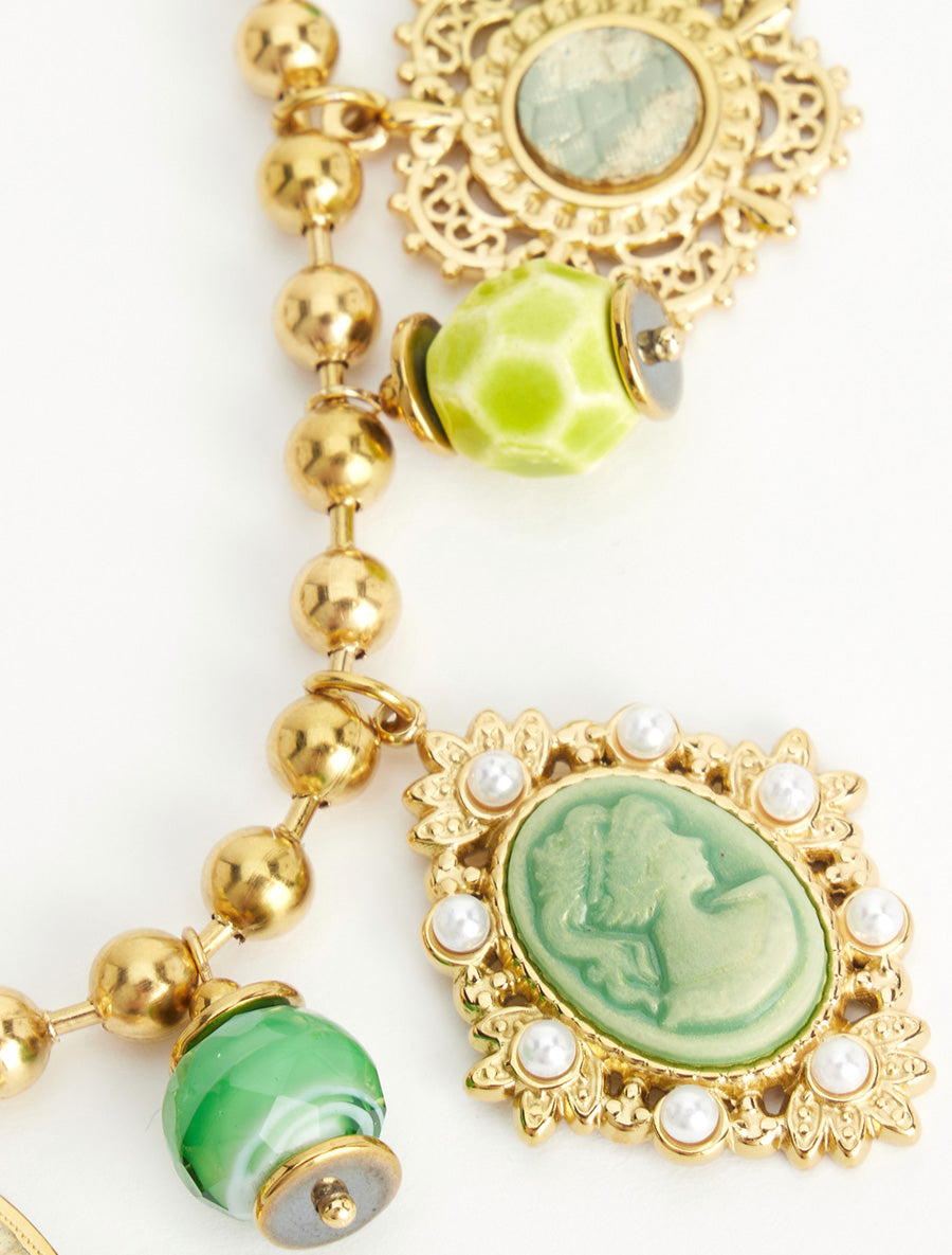 Collier à breloques en maille boule - Vert - 3