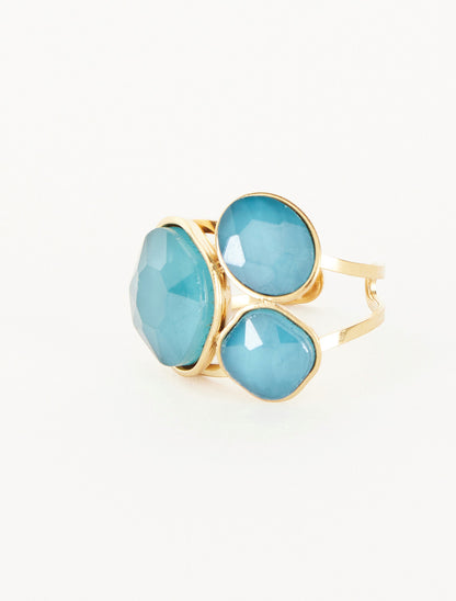 Bague ornée de trois pierres - Turquoise - 3