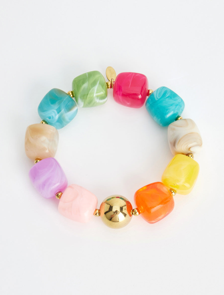 Bracelet à perles en résine et métal - Multi - 2