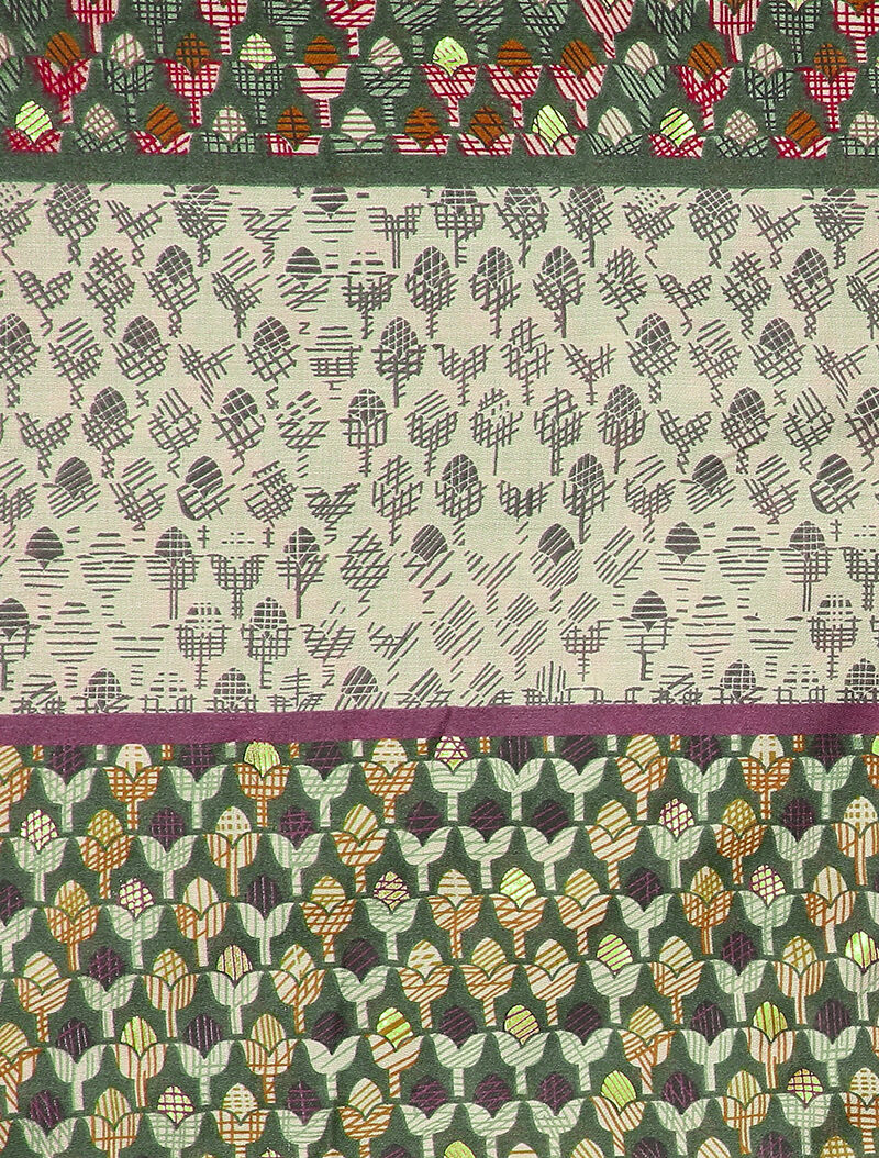 Foulard à imprimé tulipes graphiques irisées - Vert - 2