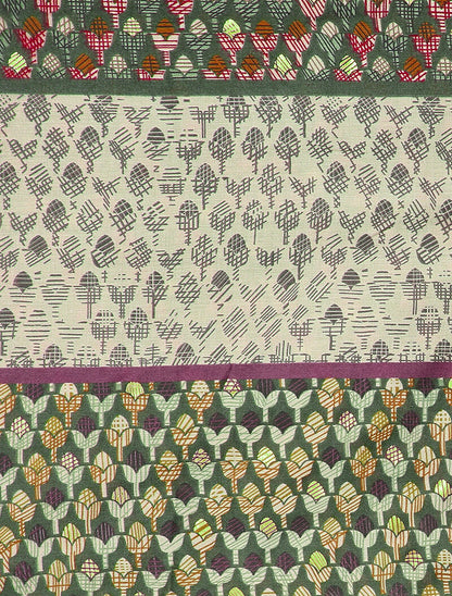 Foulard à imprimé tulipes graphiques irisées - Vert - 2