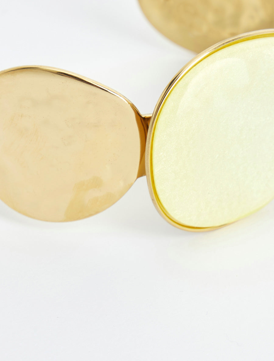 Jonc à ornement rond en résine - Jaune pâle - 3