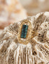 Bague ajustable à pierre colorée - Vert foncé - 1