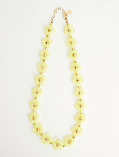 Collier motif floral - Jaune - 2