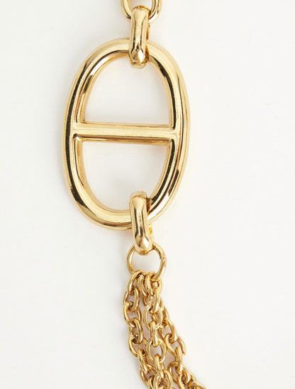 Collier en maille asymétrique - Or - 3