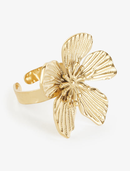 Bague grande fleur - Or - 2