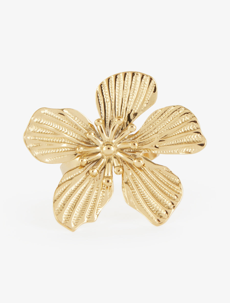 Bague grande fleur - Or - 3