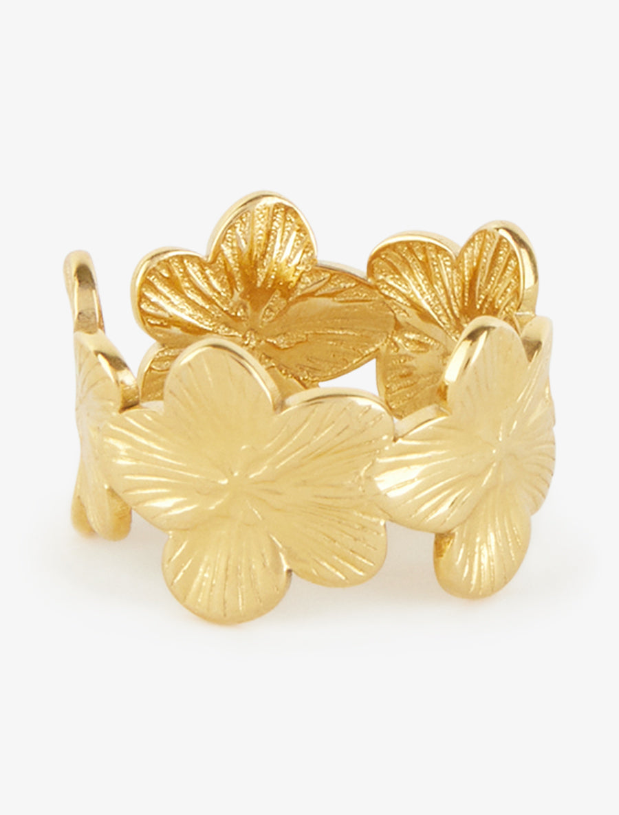 Bague à motif fleuri - Or - 2