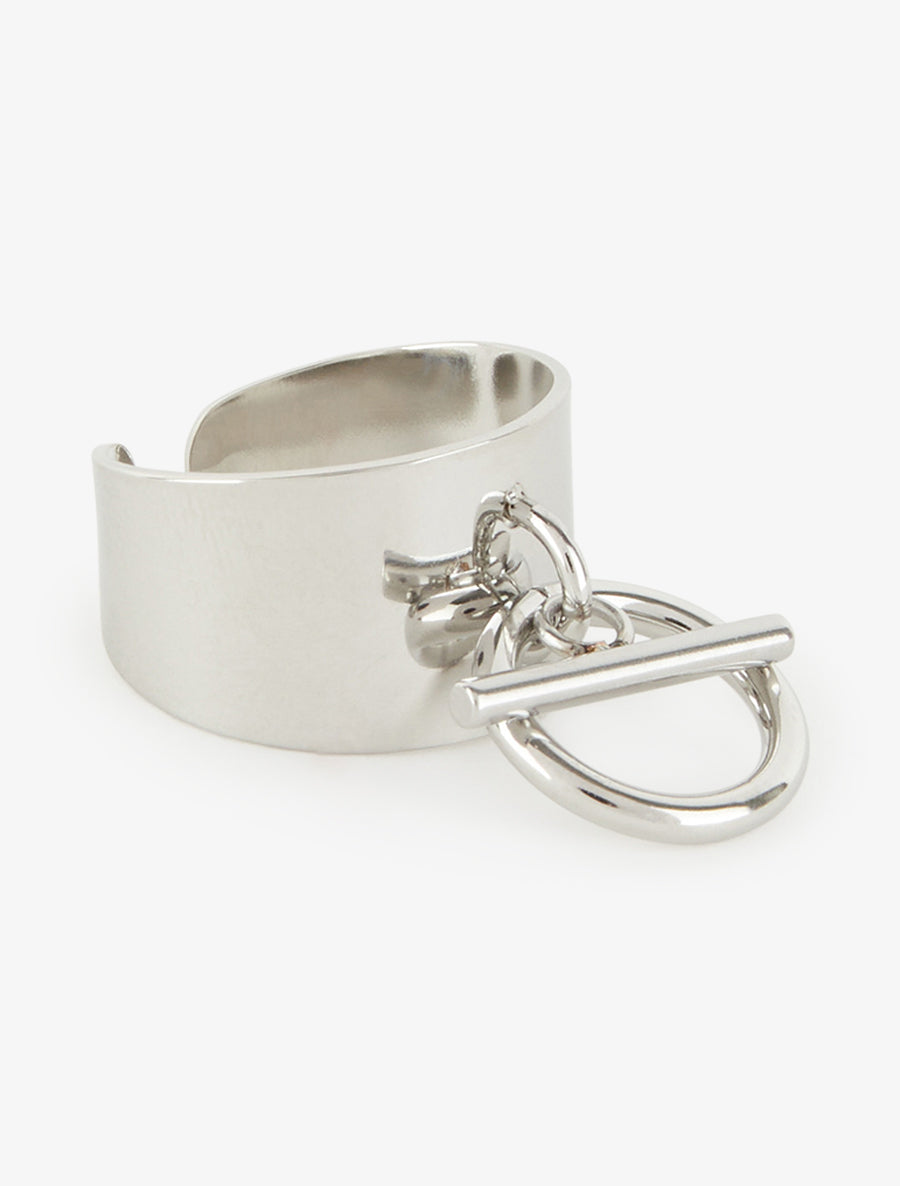 Bague large pampille femoir T - Argent - 2