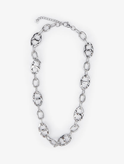 Collier martelé à maillons marins - Argent - 2