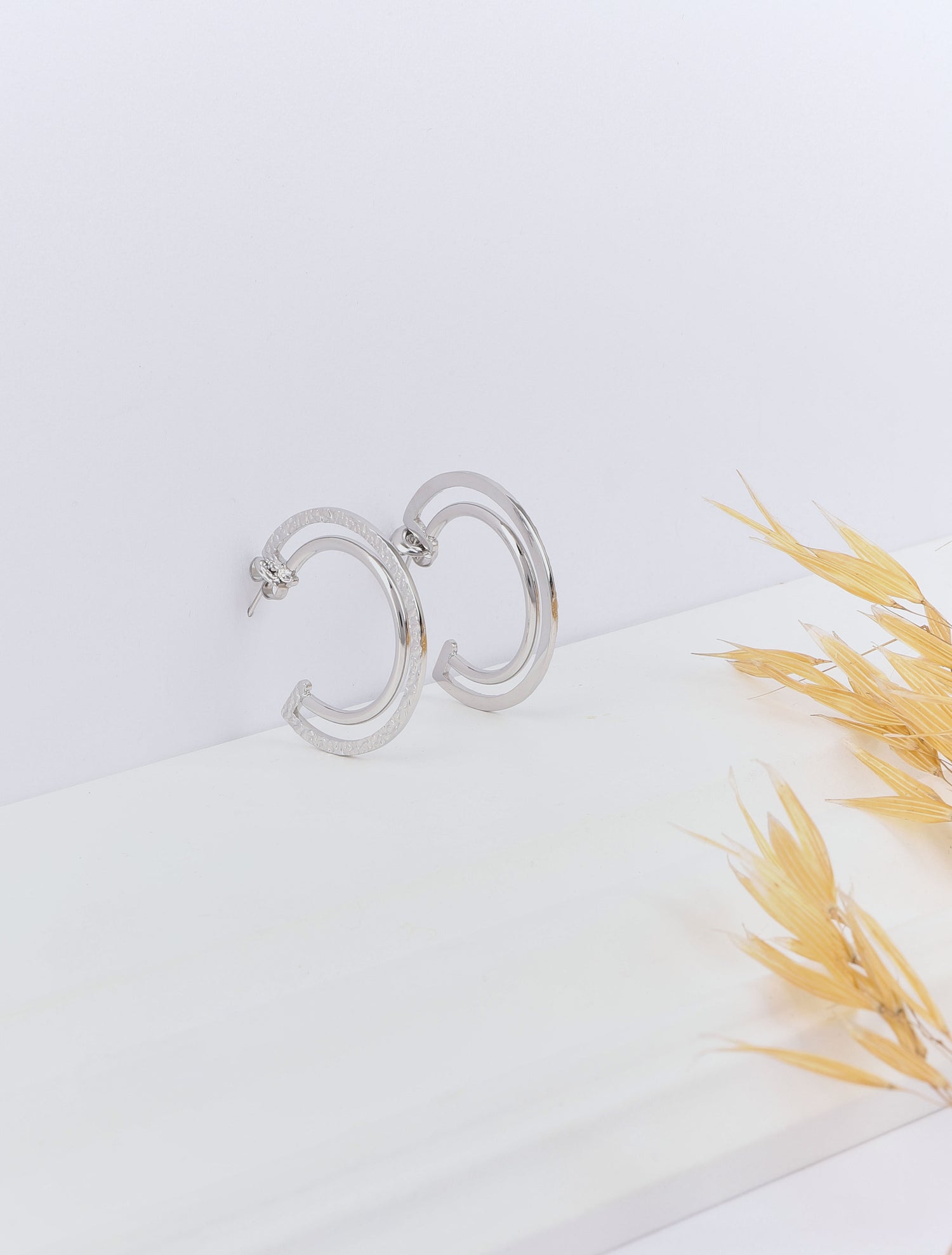 Créoles à double anneaux - Argent - 1