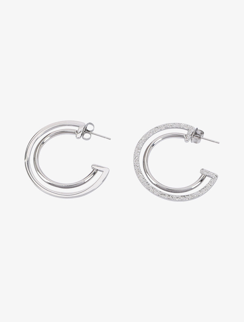 Créoles à double anneaux - Argent - 2