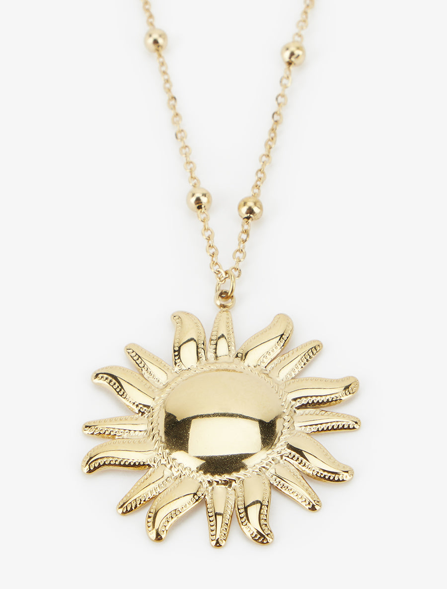 Collier à motif soleil - Or - 3