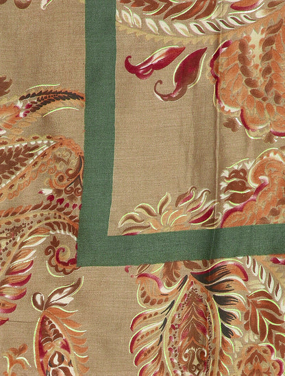 Foulard à imprimé cachemire et liserés irisés - Beige - 2