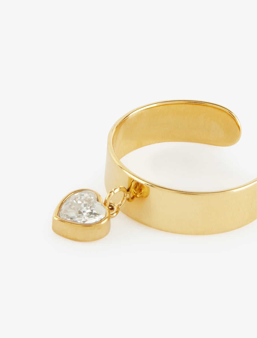Bague coeur en zircon - Or - 3