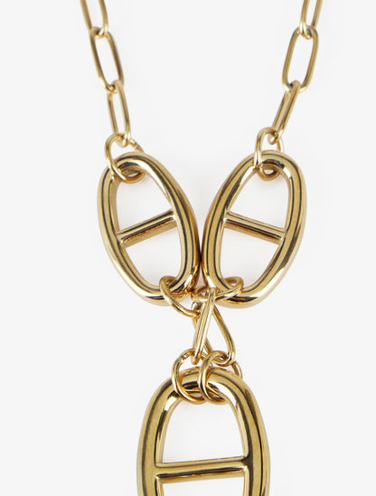 Collier en Y à pendentif maillons marins - Or - 3