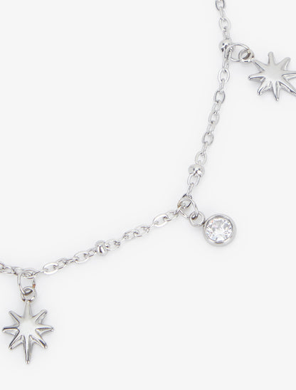 Bracelet fin étoiles et zircons - Argent - 3